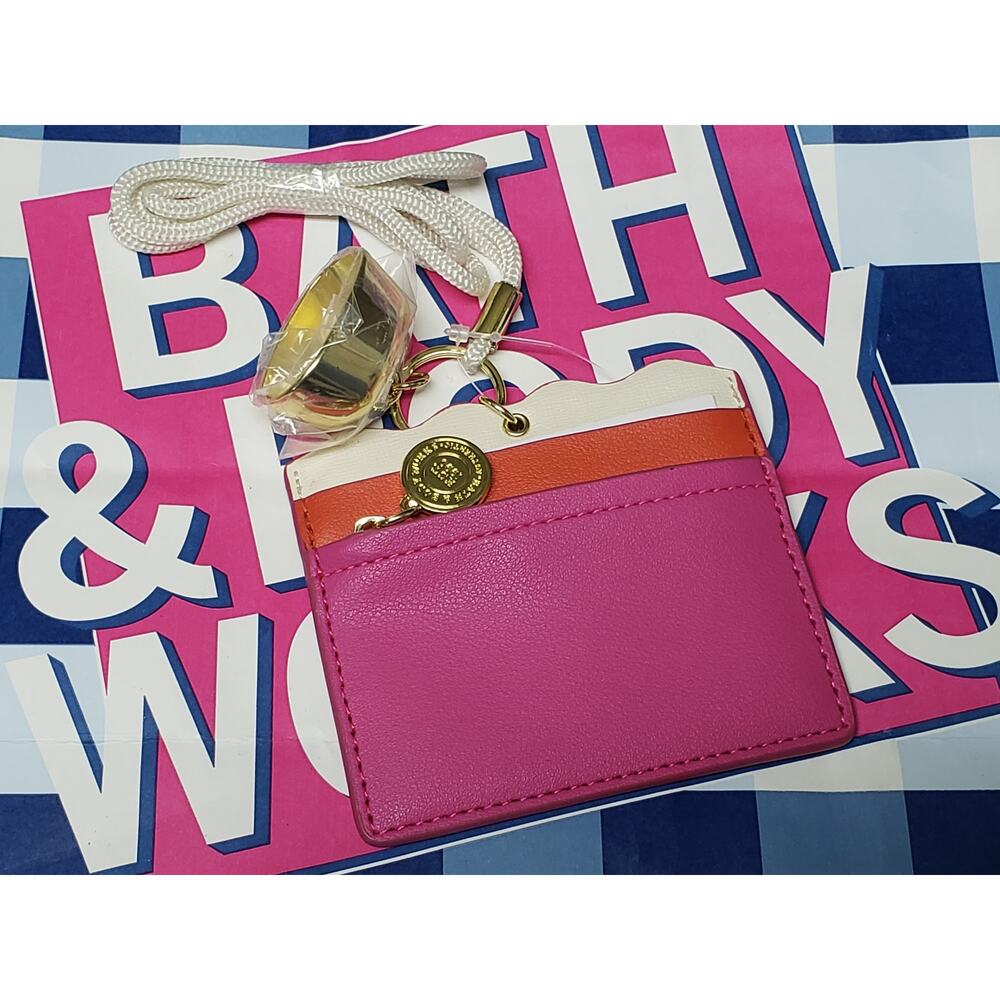 BBW Pink Wearable Lanyard PocketBac Holder Keyring Zip Compartment Card Holder